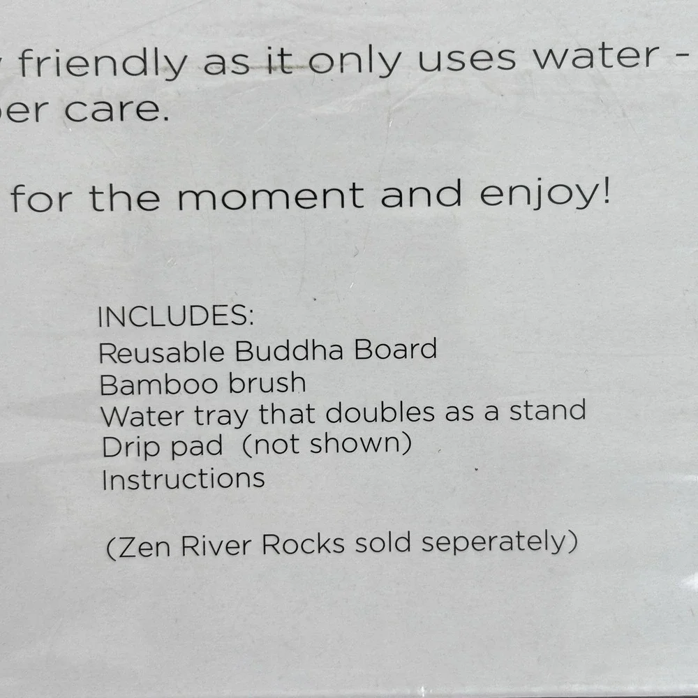 NEW The Original BUDDHA BOARD Art Set Water Painting Bamboo Brush Stand Let Go